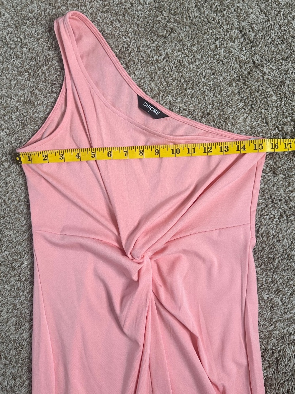 CHICME One-Shoulder Twist-Front Midi Dress, Size L - Picture 13 of 13